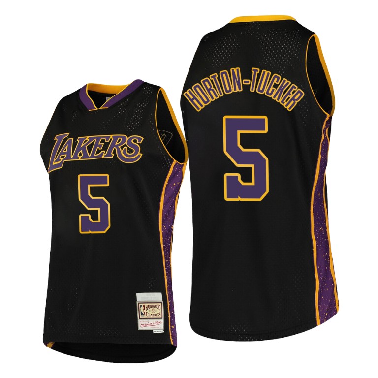 Men's Los Angeles Lakers Talen Horton-Tucker #5 NBA Rings Collection Hardwood Classics Black Basketball Jersey DCY1083WF